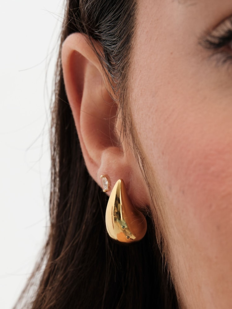 Jon Richard Gold Tone Dome Earrings - Image 1 of 3