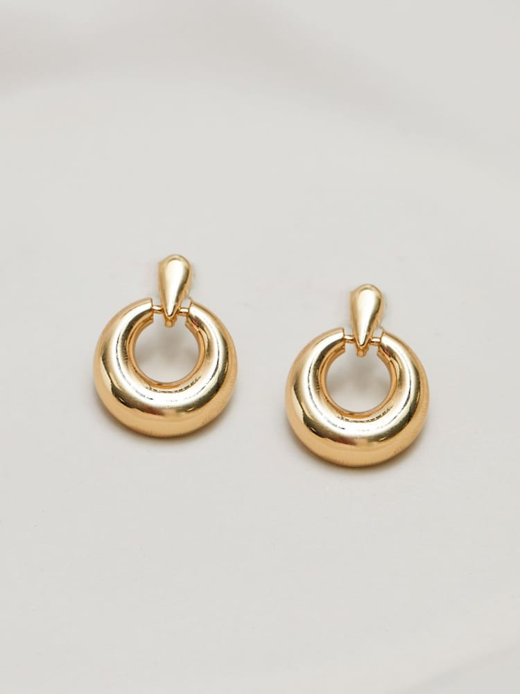 Jon Richard Gold Tone Door Knocker Earrings - Image 3 of 3