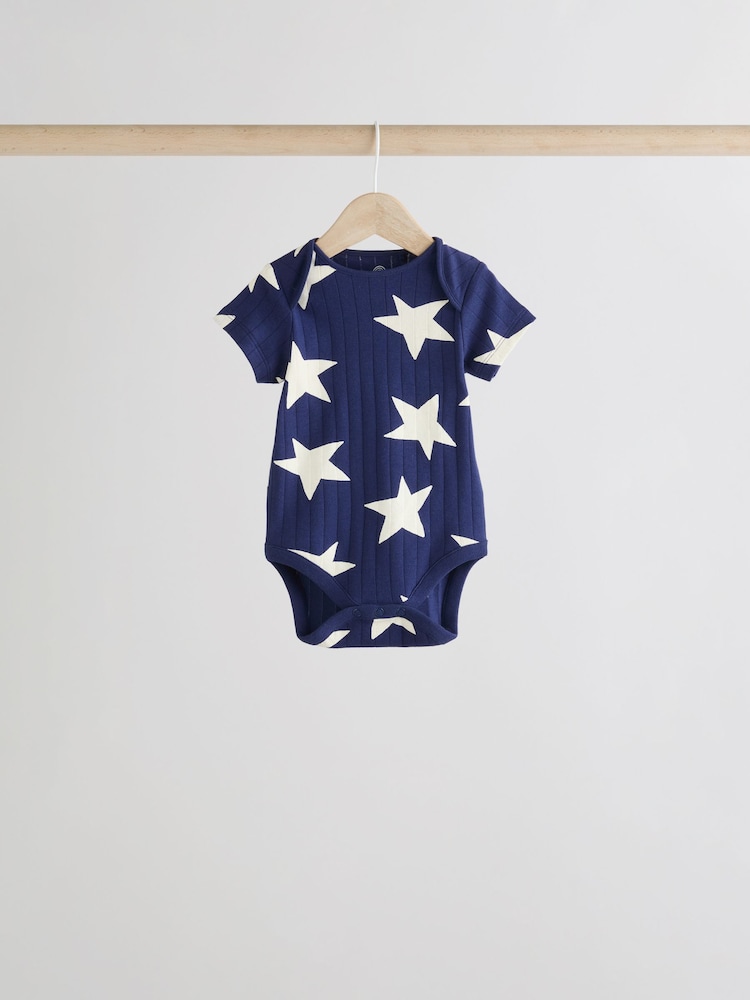 Blue 5 Pack Baby Short Sleeve Bodysuits - Image 4 of 11