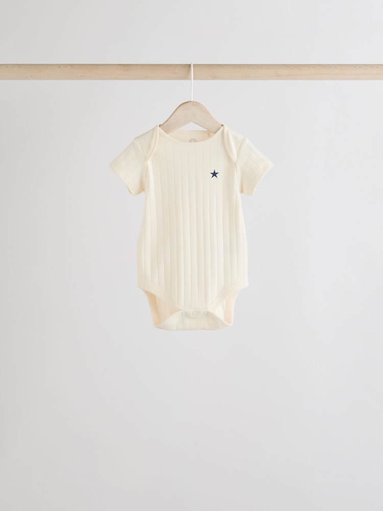 Blue 5 Pack Baby Short Sleeve Bodysuits - Image 6 of 11