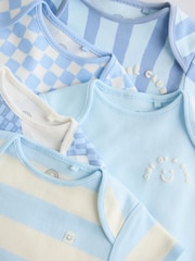 Blue Short Sleeve Baby Bodysuits 5 Pack - Image 10 of 12