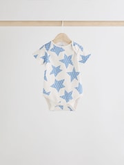 Blue Short Sleeve Baby Bodysuits 5 Pack - Image 3 of 12