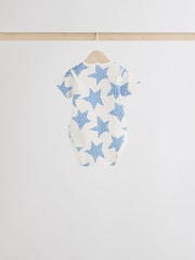 Blue Short Sleeve Baby Bodysuits 5 Pack - Image 4 of 12