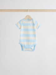 Blue Short Sleeve Baby Bodysuits 5 Pack - Image 5 of 12