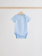 Blue Short Sleeve Baby Bodysuits 5 Pack - Image 7 of 12
