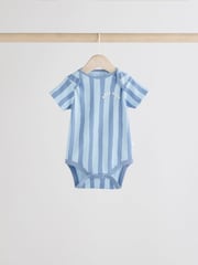 Blue Short Sleeve Baby Bodysuits 5 Pack - Image 8 of 12