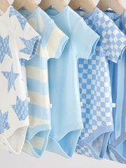 Blue Short Sleeve Baby Bodysuits 5 Pack - Image 9 of 12