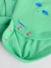 Blue/Green/Red Dinosaur Print Short Sleeve Baby Bodysuits 5 Pack - Image 12 of 13
