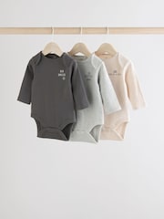 Monochrome Baby Long Sleeve Bodysuits 3 Pack - Image 1 of 1