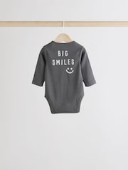 Monochrome Baby Long Sleeve Bodysuits 3 Pack - Image 4 of 11
