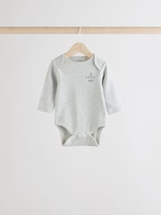 Monochrome Baby Long Sleeve Bodysuits 3 Pack - Image 5 of 11