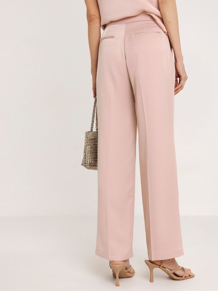 JD Williams Pink Satin Wide Leg Trousers - Image 2 of 4