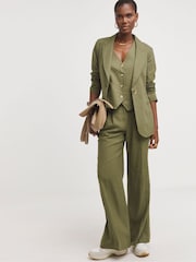 JD Williams Green Linen Single Breasted Blazer - Image 1 of 4