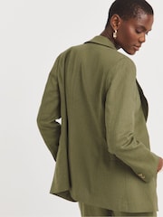 JD Williams Green Linen Single Breasted Blazer - Image 2 of 4
