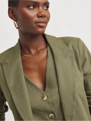 JD Williams Green Linen Single Breasted Blazer - Image 4 of 4