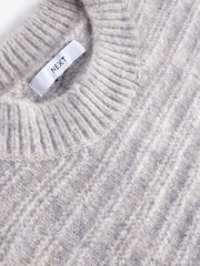 Grey Sleeveless Crew Neck Knitted Jumper Tank Vest Top with Wool - Image 6 of 6