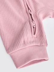 Pink/Purple 100% Cotton Two Way Zip Baby Sleepsuit 3 Pack (0mths-3yrs) - Image 10 of 12