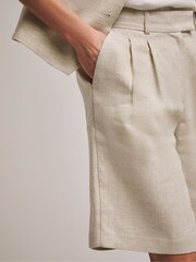 Anthology By JD Williams Natural 100% Linen Bermuda Shorts - Image 4 of 4