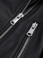 Reiss Black Febe Belted Leather Jacket - Image 6 of 7