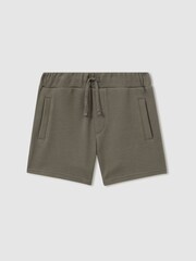 Reiss Green Smoke Robin 9-13 yrs Textured Drawstring Shorts - Image 2 of 4