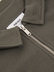 Zelena dim - Reiss Creed Teksturirana polo majica s pol zadrgo majice - Slika 4 iz 4