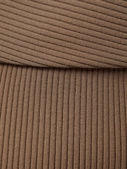 Reiss Mink Lara Off-The-Shoulder Ribbed Midi Dress - Image 5 of 5