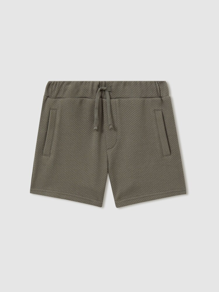 Reiss Green Smoke Robin 3-9 yrs Textured Drawstring Shorts - Image 2 of 4 Reiss Green Smoke Robin 3-9 yrs Textured Drawstring Shorts - Image 2 of 4