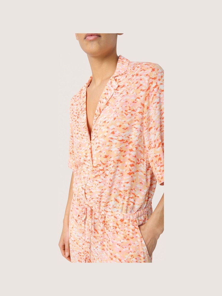 Soaked in Luxury Zaya Cropped Leg Half Sleeve Pink Jumpsuit - Image 2 of 6 Soaked in Luxury Zaya Cropped Leg Half Sleeve Pink Jumpsuit - Image 2 of 6