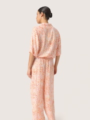 Soaked in Luxury Zaya Cropped Leg Half Sleeve Pink Jumpsuit - Image 4 of 6