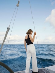Soaked in Luxury Vanessa Wide Leg High-Waisted White Jeans - Image 2 of 5