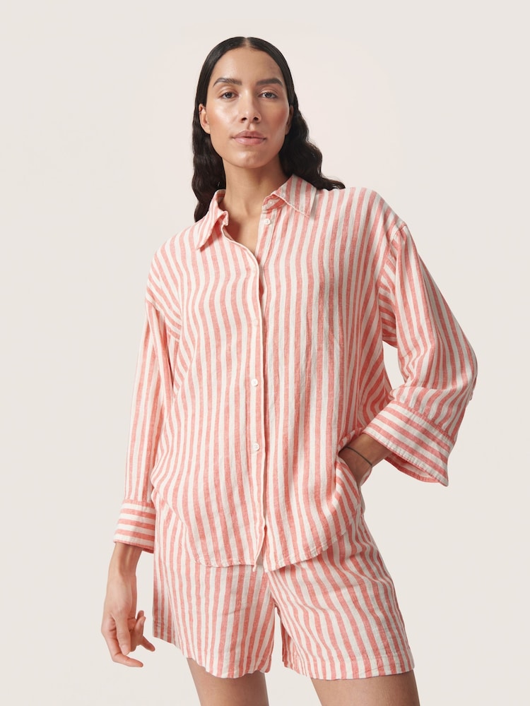 Soaked in Luxury Belira Striped Casual Fit Shirt - Image 1 of 5