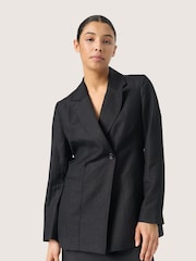 Soaked in Luxury Malia Fitted Single-Breasted Black Blazer - Image 1 of 5