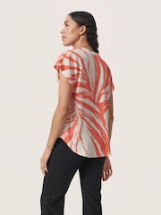 Soaked in Luxury Wynter Notch Neck Short Sleeve Blouse - Image 2 of 5