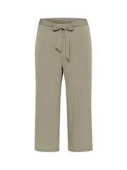 Kaffe Green Malli Casual Cropped High Waist Trousers - Image 5 of 6