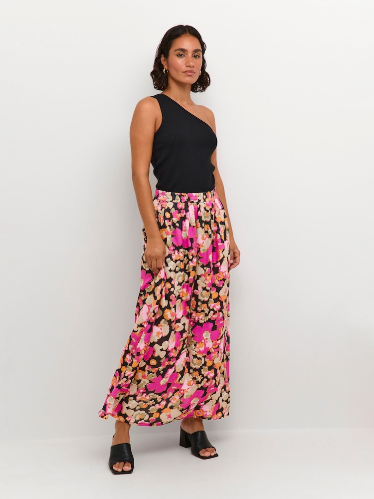 Kaffe Pollie High Waist Pockets Black Maxi Skirt - Image 2 of 6