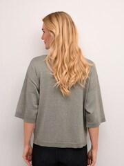 Kaffe Green Regina Half Sleeve Open Front Cardigan - Image 2 of 6