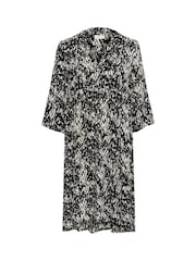 Kaffe Hera V-Neck Knee-Length Printed Black Dress - Image 5 of 6