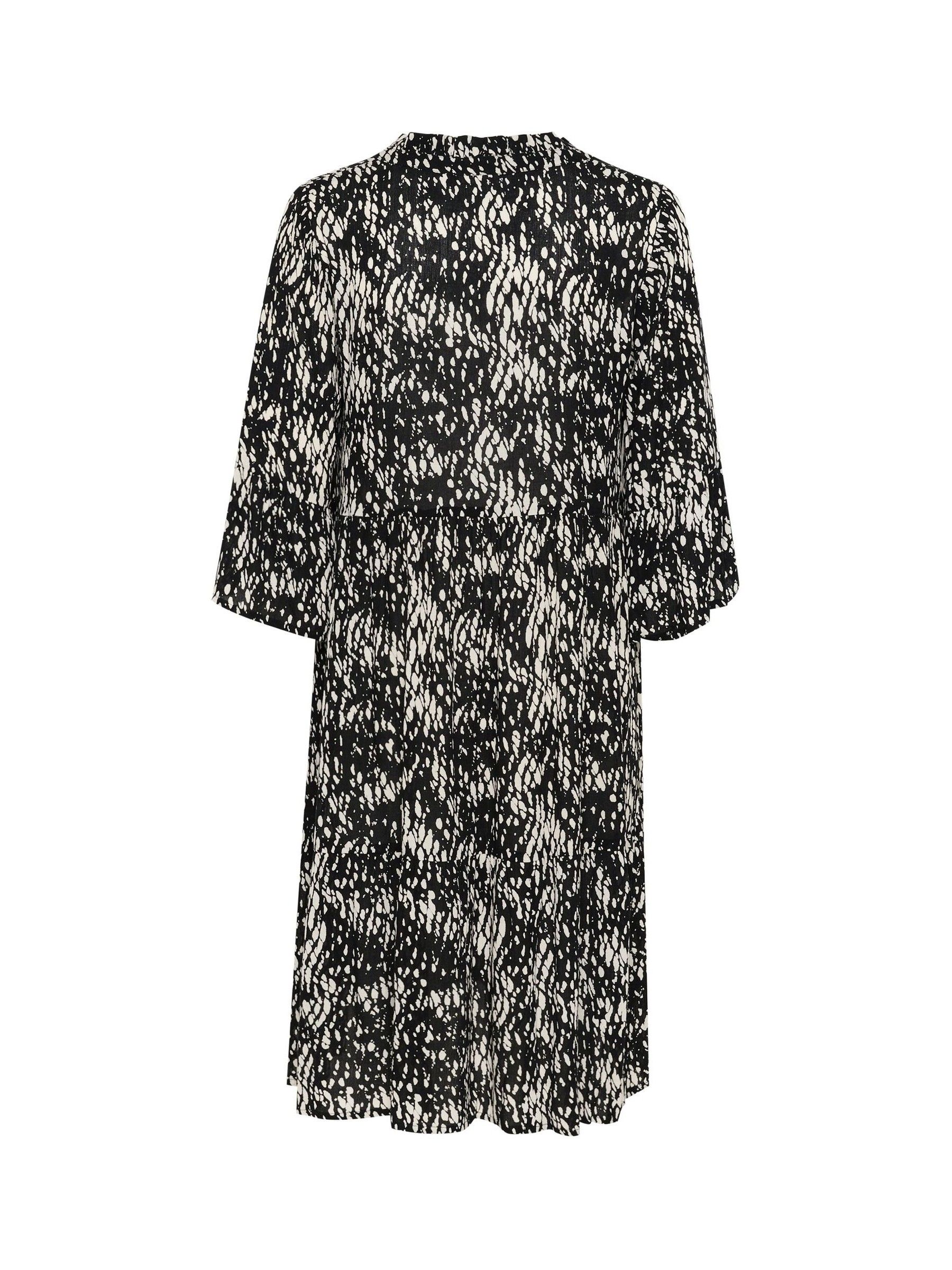 Kaffe Hera V-Neck Knee-Length Printed Black Dress - Image 6 of 6