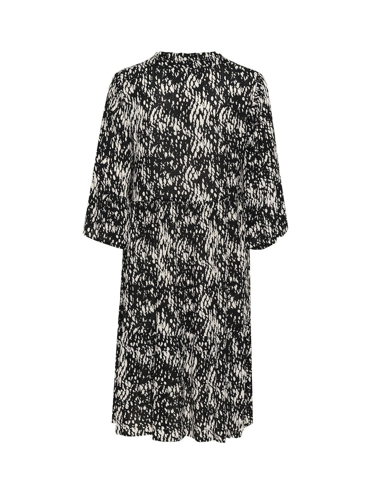 Kaffe Hera V-Neck Knee-Length Printed Black Dress - Image 6 of 6