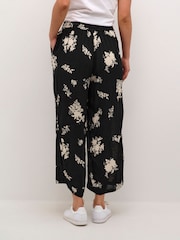 Kaffe Maria Capri Wide Leg Black Trousers - Image 2 of 6