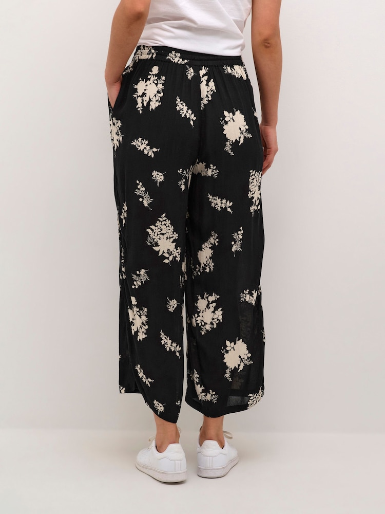 Kaffe Maria Capri Wide Leg Black Trousers - Image 2 of 6