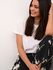 Kaffe Maria Capri Wide Leg Black Trousers - Image 4 of 6