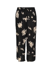 Kaffe Maria Capri Wide Leg Black Trousers - Image 5 of 6