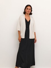 Kaffe Regina Half Sleeve Open Front White Cardigan - Image 3 of 6