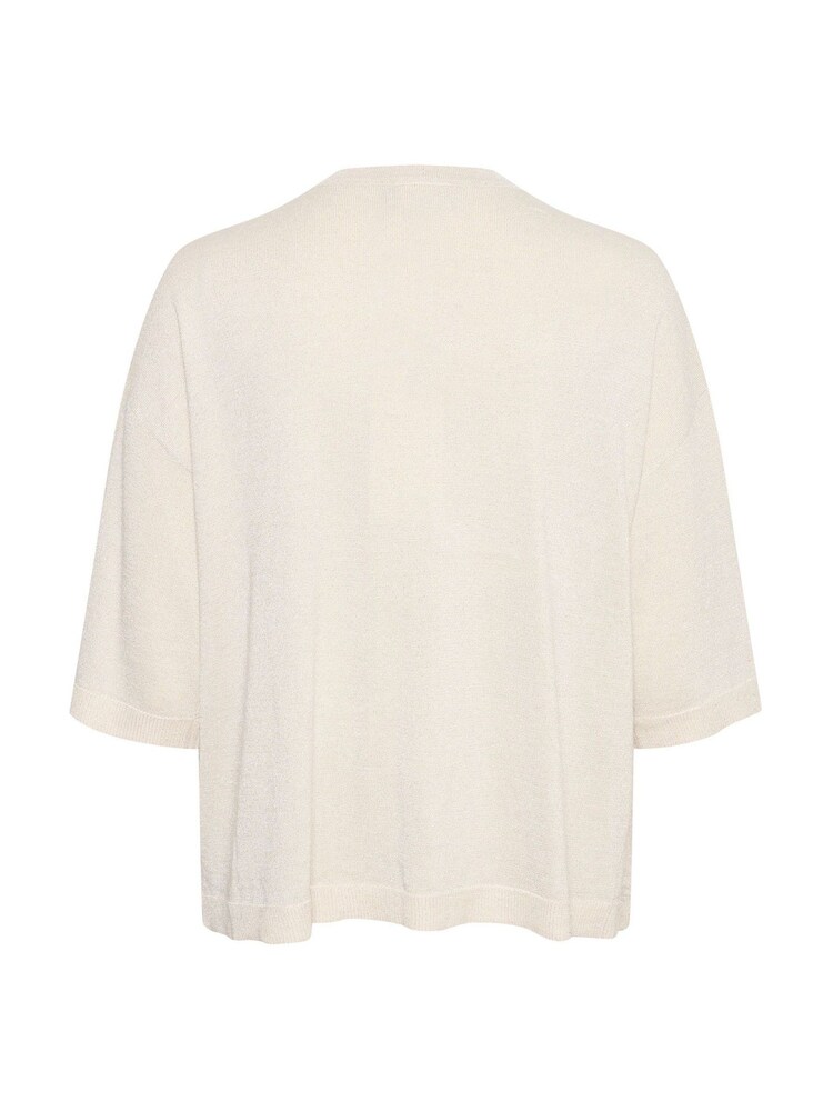 Kaffe Regina Half Sleeve Open Front White Cardigan - Image 6 of 6