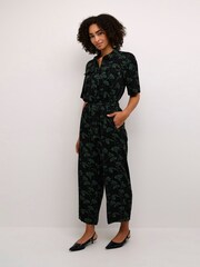 Kaffe Ruthie Half Sleeve Cropped Black Jumpsuit - Image 1 of 6