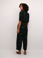 Kaffe Ruthie Half Sleeve Cropped Black Jumpsuit - Image 2 of 6
