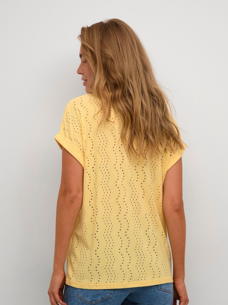 Kaffe Rachel Short Sleeve Eyelet Black Blouse - Image 2 of 6