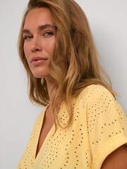 Kaffe Rachel Short Sleeve Eyelet Black Blouse - Image 4 of 6