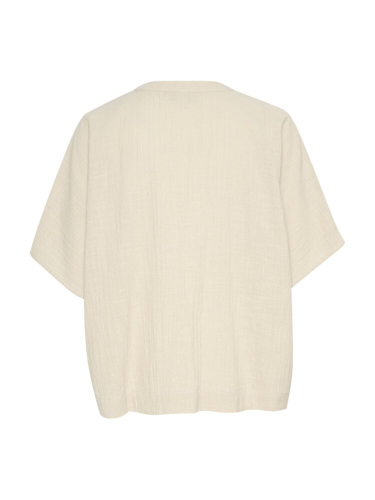 Kaffe Grey Pauline Short Batwing Sleeve 100% Cotton Shirt - Image 6 of 6